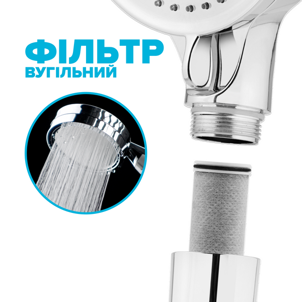 Набор из 3-х фильтров в ручку душевой лейки DROP FILTER-STICK-CARBON угольный - очищает от механических примесей, хлора, органики, тяжелых металлов 269648 фото